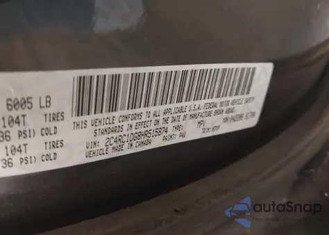 2017 Chrysler Pacifica Touring из США, поврежденный, VIN 2C4RC1DG8HR515874